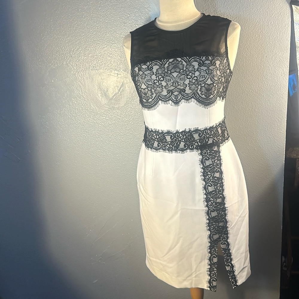 Black and white dress. Black lace. Size 6 Rachel Roy